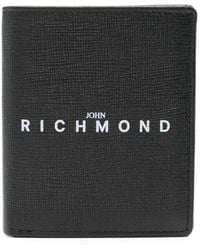 John Richmond - Portefeuille en cuir grainé à logo imprimé - Lyst