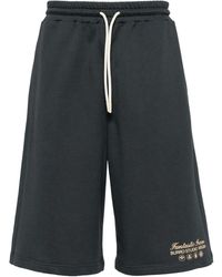 MSGM - Printed Cotton Track Shorts - Lyst