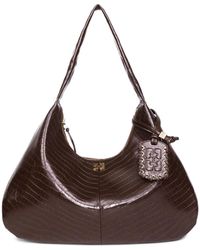 Ganni - Crocodile-Embossed Shoulder Bag - Lyst