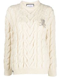Philipp Plein - Long-Sleeve Cable-Knit Jumper - Lyst