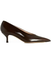 Kiton - Pointed-Toe Deep-Cut Calfskin Pumps - Lyst