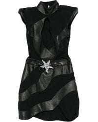 MITILIANE COUTURE - Leather Inserts Starfish Belt Dress - Lyst