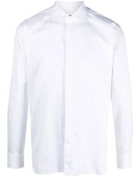 Tagliatore - Cutaway-collar Cotton Shirt - Lyst