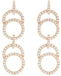 COURBET - 18Kt Recycled Rose Celeste Laboratory-Grown Diamond Pavé Set Double Hanging Earrings - Lyst
