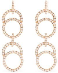 COURBET - 18Kt Recycled Rose Celeste Laboratory-Grown Diamond Pavé Set Double Hanging Earrings - Lyst