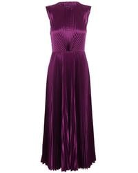 Ulla Johnson - Malin Pleated Satin-Finish Midi Dress - Lyst