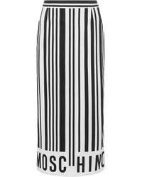 Moschino - Logo-Print Striped Skirt - Lyst
