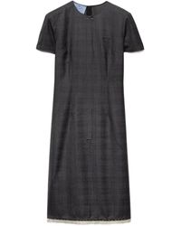 Prada - Checked Wool Dress - Lyst