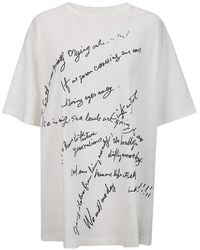 Yohji Yamamoto - Handwriting-Print T-Shirt - Lyst