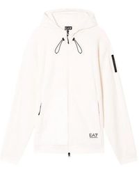 EA7 - Zip-Up Panelled Hoodie - Lyst