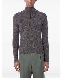 Prada - Pull Zippé À Col Montant - Lyst