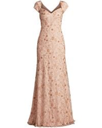 Tadashi Shoji - Meraly Floral-embellished Tulle Gown - Lyst