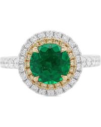 HYT Jewelry - ダイヤモンド&エメラルド リング 18kホワイトゴールド - Lyst