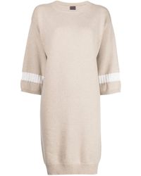 Lorena Antoniazzi - Stripe-Trim Detail Knit Dress - Lyst
