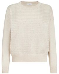 Brunello Cucinelli - Check-Pattern Sweater - Lyst
