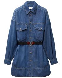 Versace - Chambray Denim Mini-Jurk - Lyst