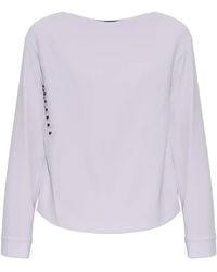 Emporio Armani - Button-Detail Long-Sleeve Blouse - Lyst