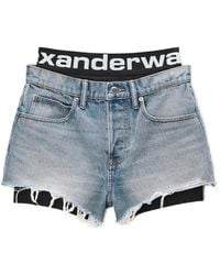 Alexander Wang - Layered Logo-Waistband Shorts - Lyst