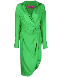 GAUGE81 - Draped Silk Wrap Dress - Lyst