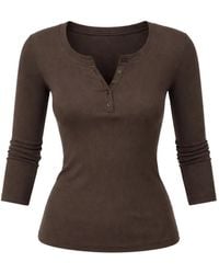 Reformation - Jayden Long Sleeve Henley T-Shirt - Lyst