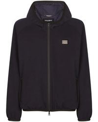 Dolce & Gabbana - Chaqueta con capucha y placa del logo - Lyst