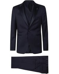 Tagliatore - Wollen Pak Met Satijnen Revers - Lyst