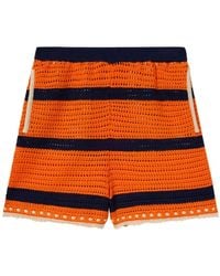 La DoubleJ - Short En Crochet À Rayures - Lyst