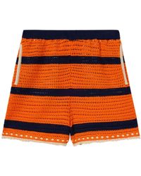 La DoubleJ - Gehaakte Gestreepte Shorts - Lyst