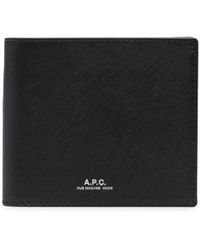 A.P.C. - Logo-print Bifold Leather Wallet - Lyst