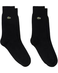 Lacoste - Crocodile-Embroidered Socks (Pack Of Two) - Lyst
