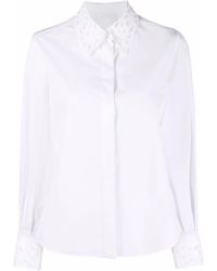 Chloé - Pointelle Collar Button-Up Shirt - Lyst