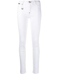 Philipp Plein - High-Waisted Cotton Jeggings - Lyst