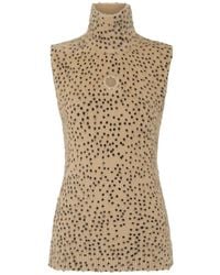 Rabanne - Turtleneck Polka-Dot Print Top - Lyst