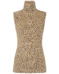Rabanne - Turtleneck Polka-Dot Print Top - Lyst