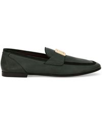 Dolce & Gabbana - Logo-plaque Leather Loafers - Lyst