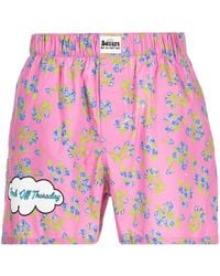 DUOltd - Floral-Print Slogan Boxer Shorts - Lyst
