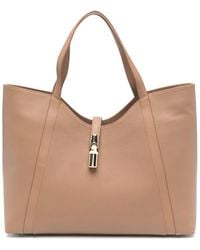 Furla Ariana Leather Open Tote Bag in Natural Lyst