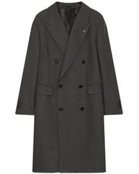 Lardini - Double-Breasted Peak-Lapels Coat - Lyst