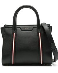 Bally - Striped leather tote bag - Lyst