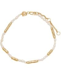 Astrid & Miyu - 18K-Plated Sterling Pearl-Embellished Bracelet - Lyst