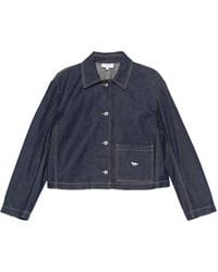 Maison Kitsuné - Cropped Denim Jacket - Lyst