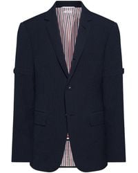 Thom Browne - Woll-Seersucker-Sportmantel Mit Armbinden - Lyst