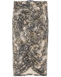Just Cavalli - Pyton-Print Lurex Midi Skirt - Lyst