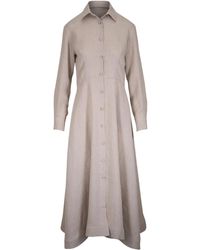 Antonelli - Linen Midi Dress - Lyst