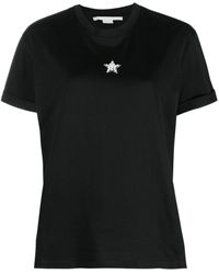 Stella McCartney - Star-print Faux-pearl-embellished T-shirt - Lyst