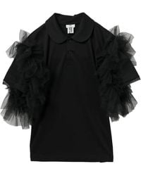 Noir Kei Ninomiya - Ruffled Polo Shirt - Lyst