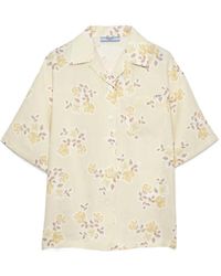Prada - Floral-Print Old-Linen Shirt - Lyst