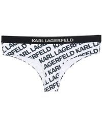 Karl Lagerfeld - Bikinihöschen Mit Logo-Print - Lyst
