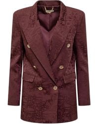 Elisabetta Franchi - Blazer Con Logo Jacquard - Lyst