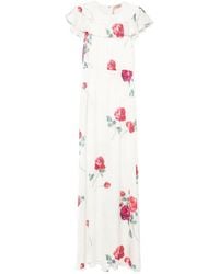 N°21 - Ruffled-Detail Floral Maxi Dress - Lyst